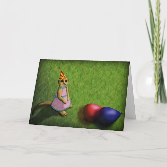 Meerkat Birthday, hälsningskort Kort (Framsida)