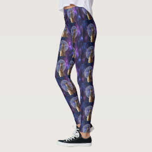 Meerkat Blue Nebula Måne Night Leggings