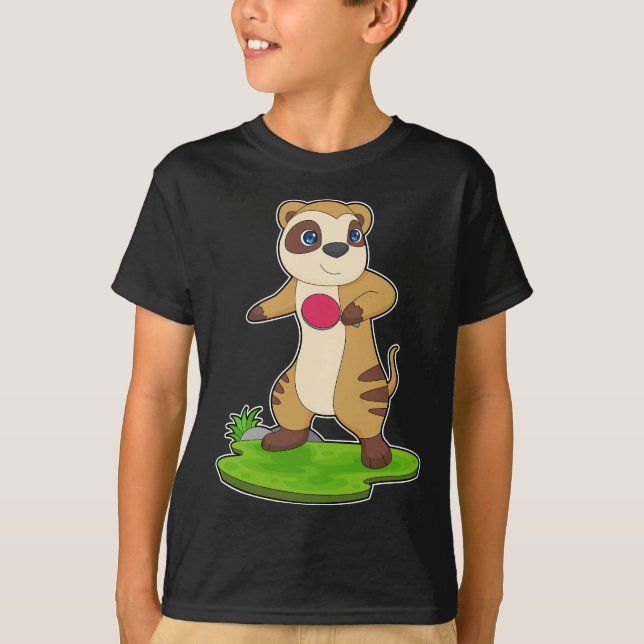 Meerkat Bord tennis Bord tennis racket T Shirt (Framsida)