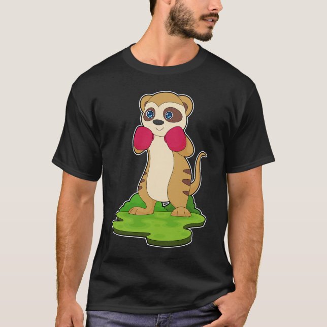 Meerkat Boxer Boxing handskar T Shirt (Framsida)