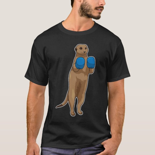 Meerkat Boxer Boxing handskar T Shirt (Framsida)