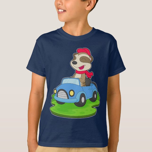Meerkat Car T Shirt (Framsida)