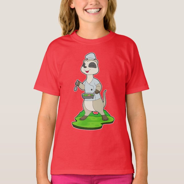 Meerkat Chef Bowl Cook T Shirt (Framsida)