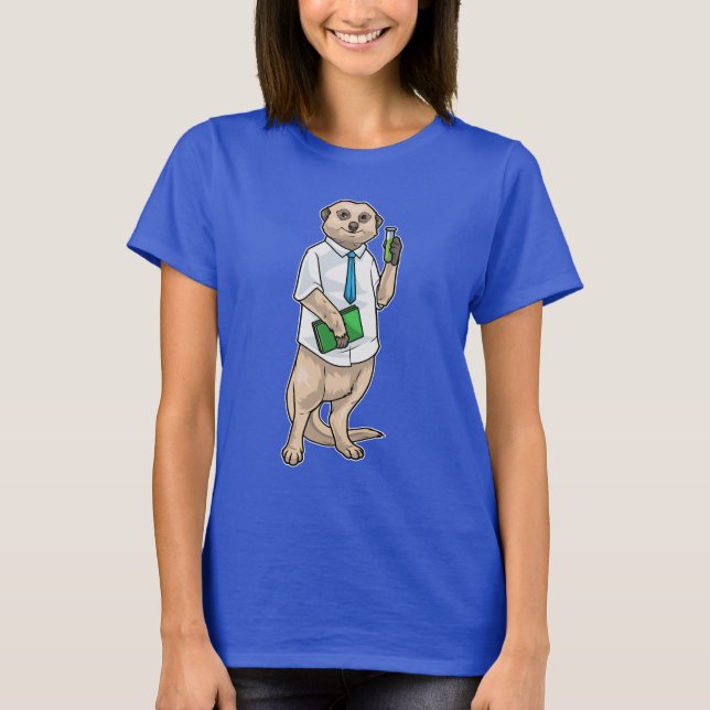 Meerkat Chemistry Teacher Test tub T Shirt (Framsida)