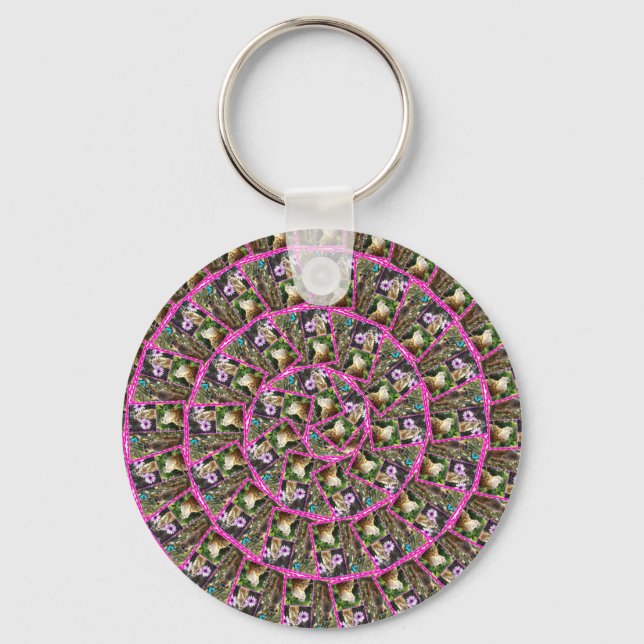 Meerkat Circular Design Nyckelring (Framsida)