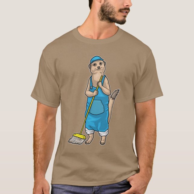 Meerkat Cleaner Mop T Shirt (Framsida)