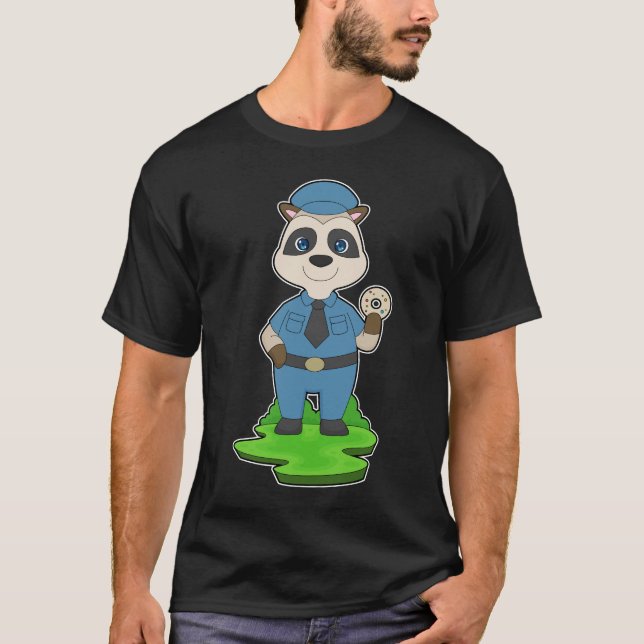Meerkat Cop Donut Police T Shirt (Framsida)