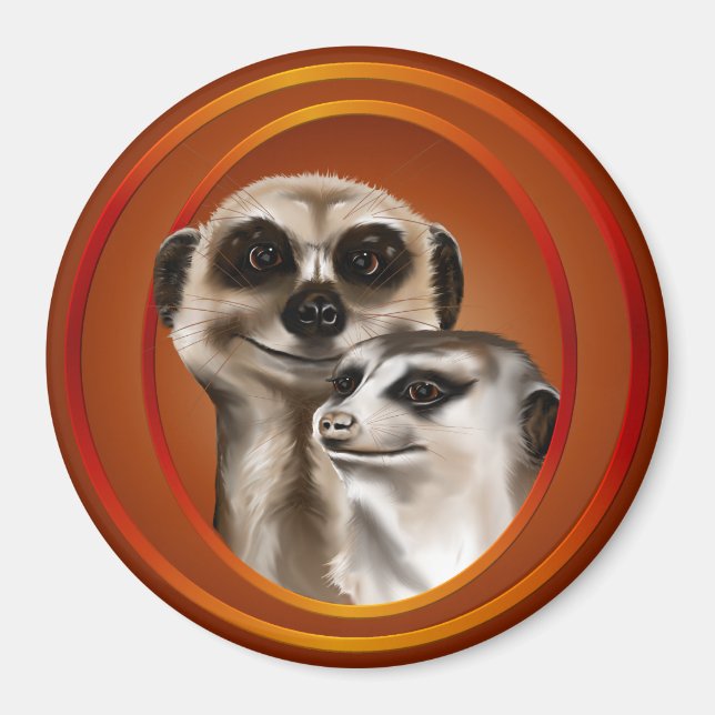 Meerkat Couple Magnets Magnet (Framsidan)