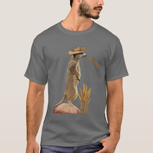 Meerkat Cowboy Tee Shirt (Framsida)