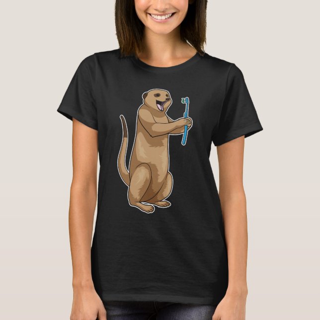 Meerkat Dentist Toothbrush T Shirt (Framsida)