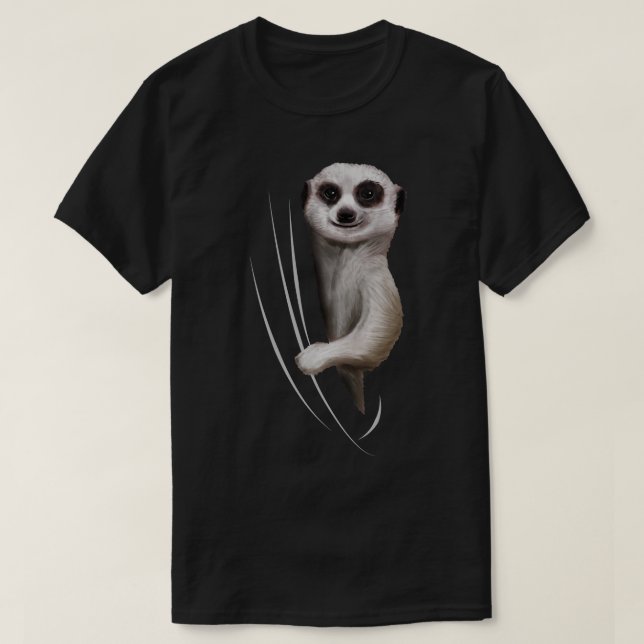 Meerkat-djur som kommer inifrån t shirt (Design framsida)