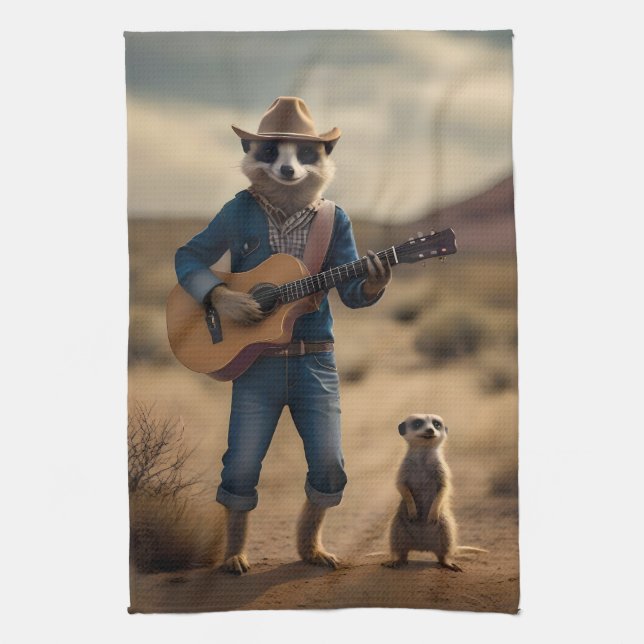 Meerkat Duet: Strumming Together in Harmony, Kökshandduk (Vertikal)