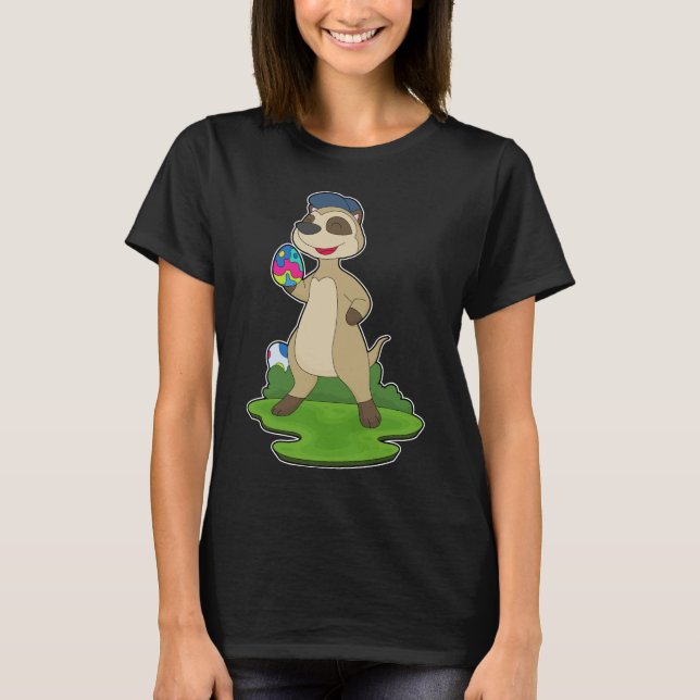 Meerkat Easter Easter eggs T Shirt (Framsida)