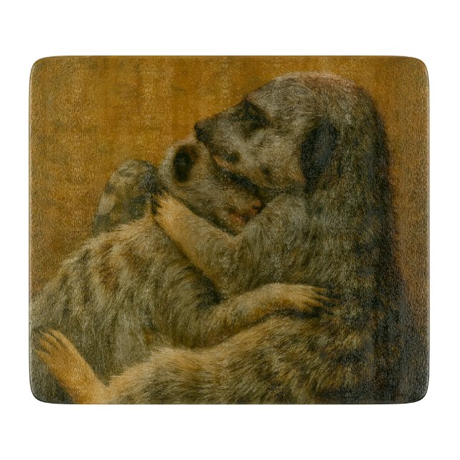 Meerkat Embrace - Heartfilt Wildlife Art-utskrift (Framsidan)