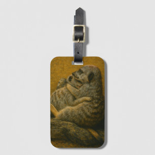 Meerkat Embrace - Heartfilt Wildlife Art-utskrift Bagagebricka