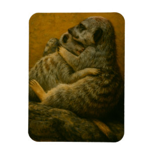Meerkat Embrace - Heartfilt Wildlife Art-utskrift Magnet
