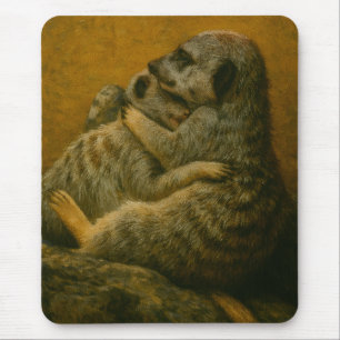 Meerkat Embrace - Heartfilt Wildlife Art-utskrift Musmatta