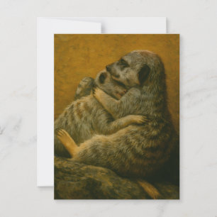 Meerkat Embrace - Heartfilt Wildlife Art-utskrift Vykort