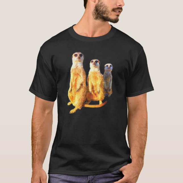 Meerkat-familjens fotogrupp coola meerkats gullig t shirt (Framsida)