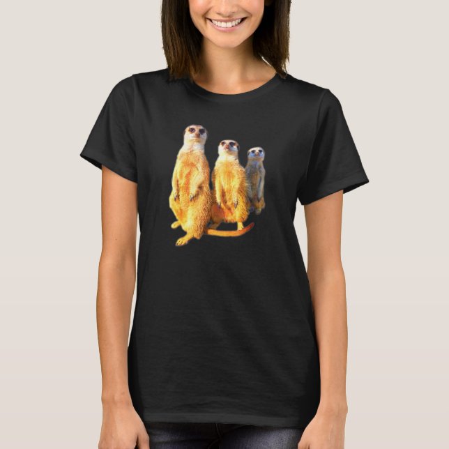 Meerkat-familjens fotogrupp coola meerkats gullig t shirt (Framsida)