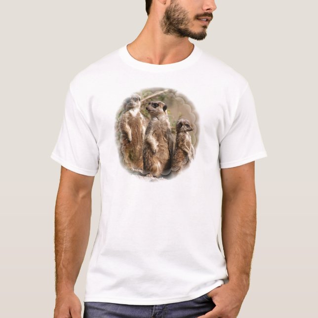 Meerkat familjmanar T-tröja T-shirt (Framsida)