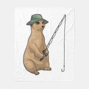 Meerkat Fishing Fisher Fishing Rod Fleecefilt