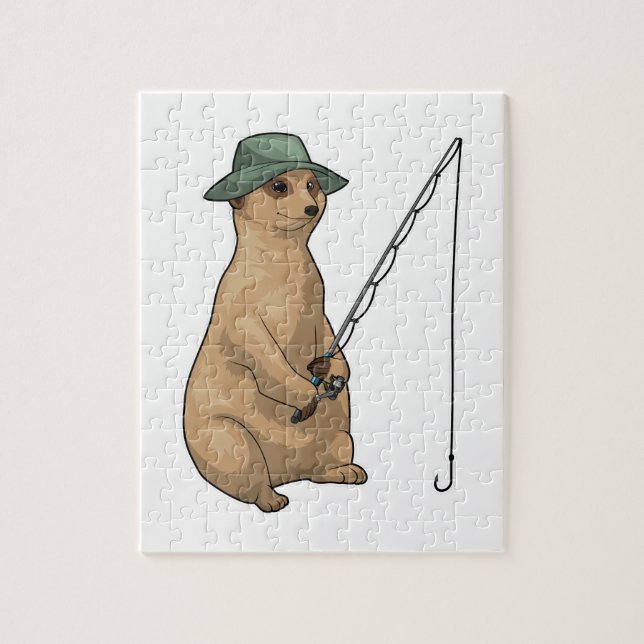 Meerkat Fishing Fisher Fishing Rod Pussel (Vertikal)