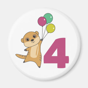 Meerkat Fjärde födelsedag: Kids Magnet