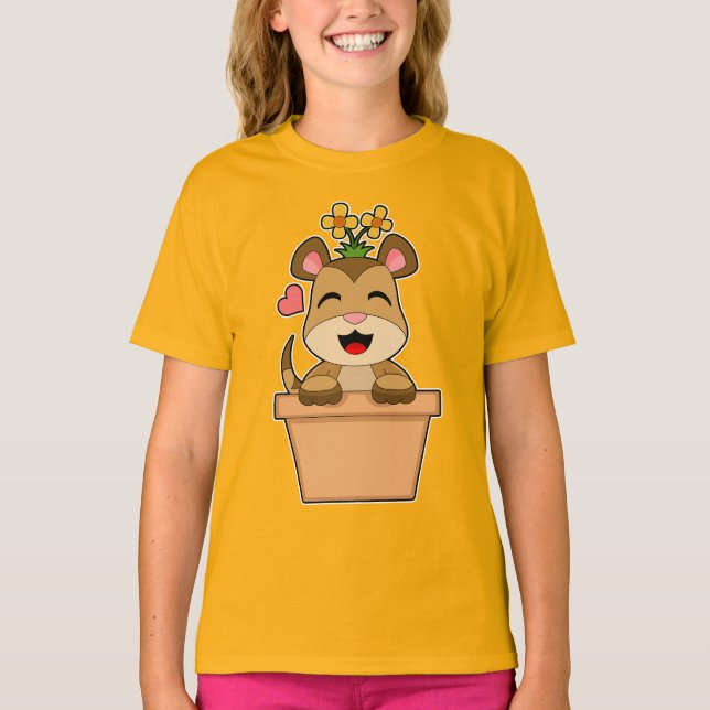 Meerkat Flower T Shirt (Framsida)