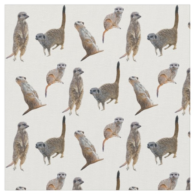 Meerkat Frenzy Fabric (välj färg) Tyg (Närbild)