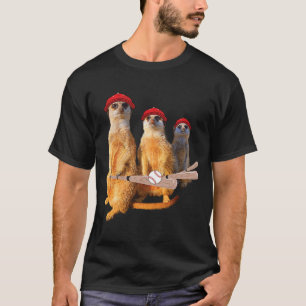 Meerkat Gang-familjen med Baseball Fladdermus Cap  T Shirt