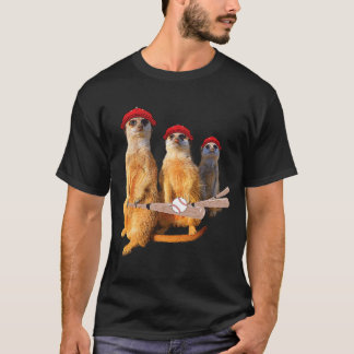 Meerkat Gang-familjen med Baseball Fladdermus Cap T Shirt