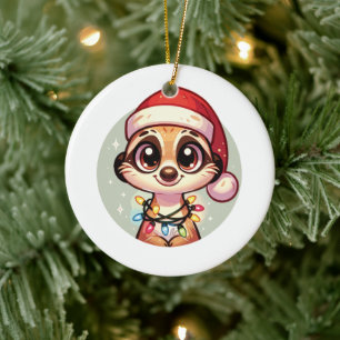 Meerkat God jul Winter Animals Meerkats Julgransprydnad Keramik