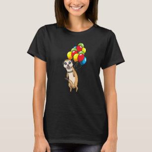 Meerkat hanging på ballonger Suricate African Anim T Shirt
