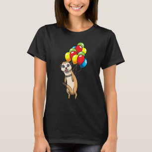 Meerkat hanging på ballonger Suricate African Anim T Shirt