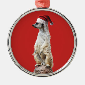Meerkat i Santa Hat Julgransprydnad Metall
