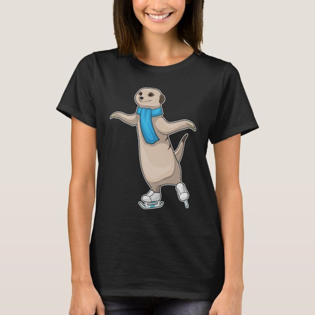 Meerkat Ice-skridskor T Shirt (Framsida)
