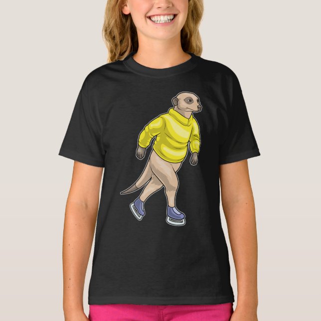 Meerkat Ice-skridskor T Shirt (Framsida)