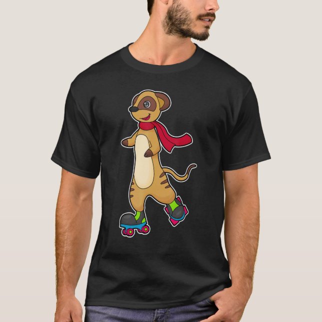 Meerkat Inline skating Roller skates Sports T Shirt (Framsida)