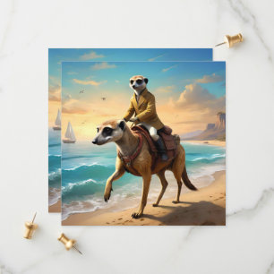 Meerkat Jockey på en Meerkat Horse Spara Datumet