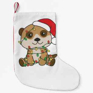 Meerkat jul Winter Animals Helgdag Meerkats Liten Julstrumpa