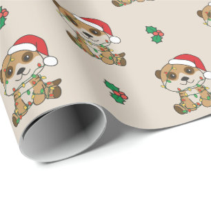 Meerkat jul Winter Animals Helgdag Meerkats Presentpapper