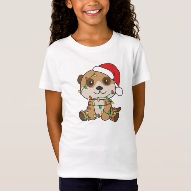 Meerkat jul Winter Animals Helgdag Meerkats T Shirt (Framsida)