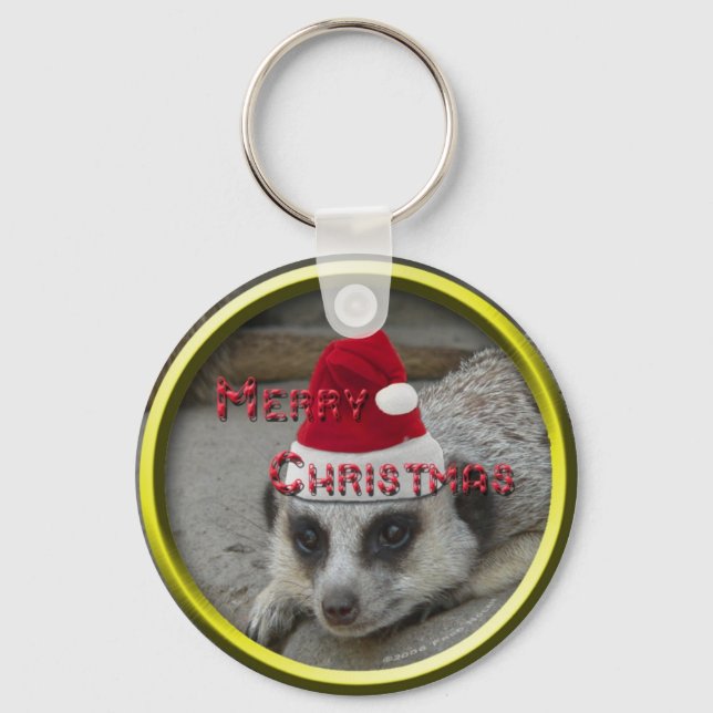 Meerkat Julafton Keychain Nyckelring (Framsida)