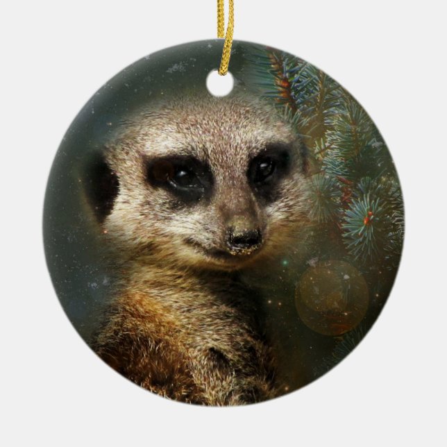 Meerkat julprydnad julgransprydnad keramik (Framsidan)