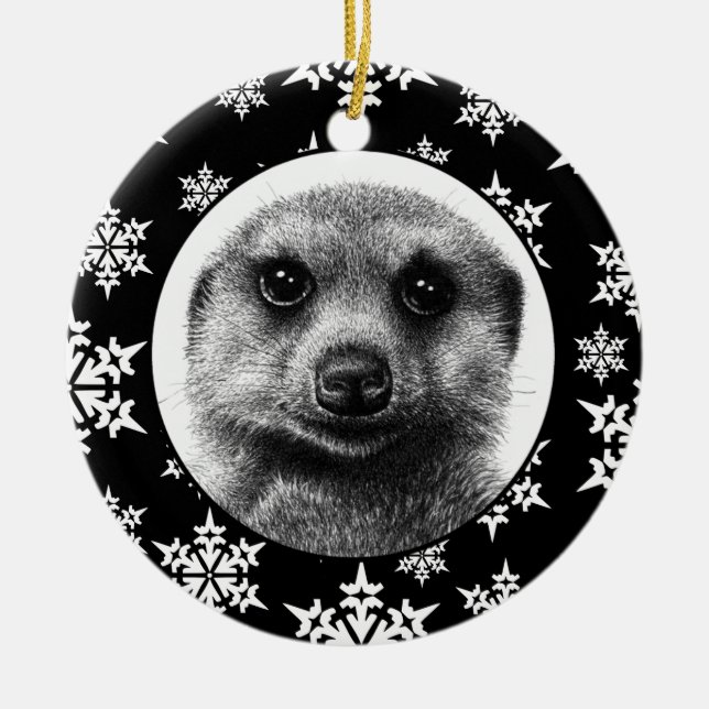 Meerkat julprydnad julgransprydnad keramik (Framsidan)