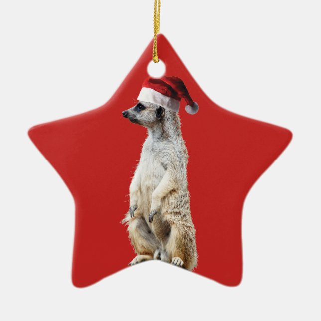 Meerkat Jultomten Julgransprydnad Keramik (Framsidan)