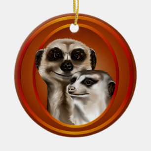 Meerkat Koppla ihopPrydnadar Julgransprydnad Keramik