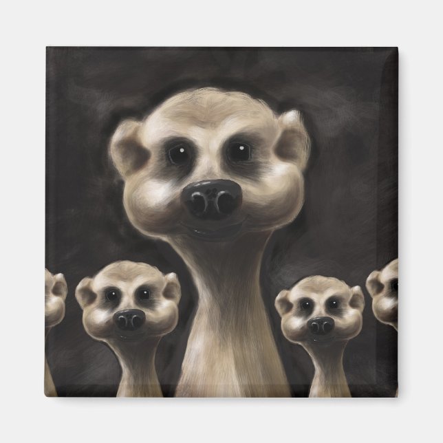 Meerkat kylmagnet magnet (Framsidan)