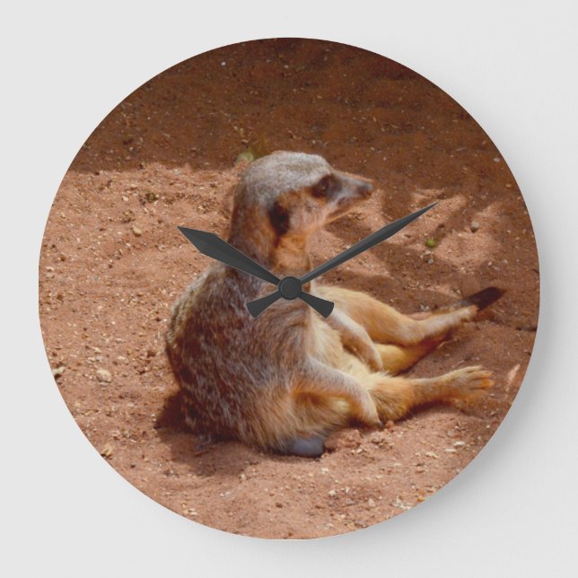 Meerkat Lazy Days Stor Klocka (Framsida)